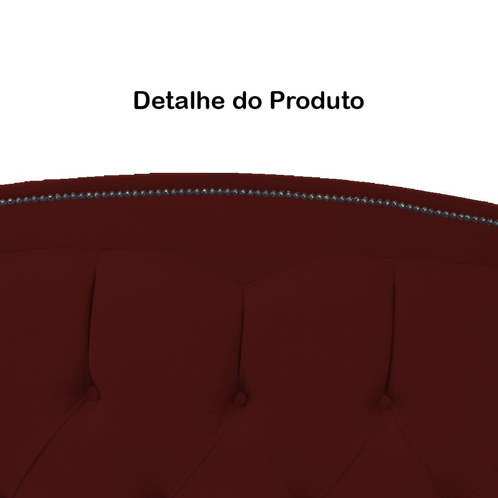 Cabeceira Casal 140cm Para Cama Box Diana Suede Bordô - DS Estofados