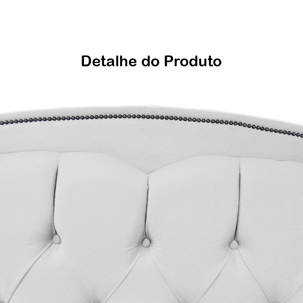 Cabeceira Casal 140cm Para Cama Box Diana Suede Branco - DS Estofados