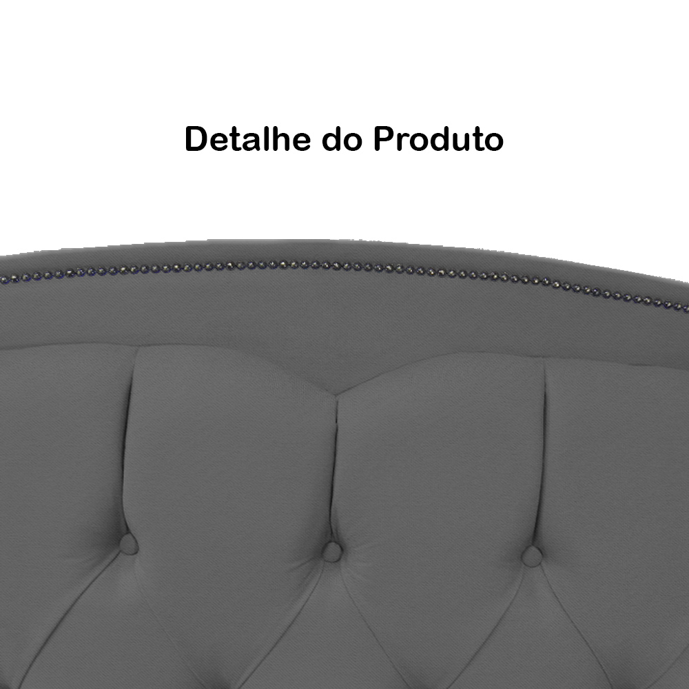 Cabeceira Casal 140cm Para Cama Box Diana Suede Cinza - DS Estofados
