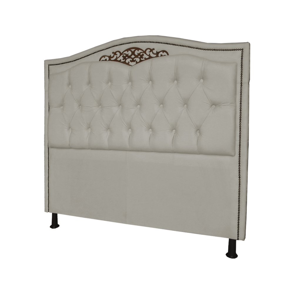 Cabeceira Casal 140cm Para Cama Box Greta Suede Bege - DS Estofados