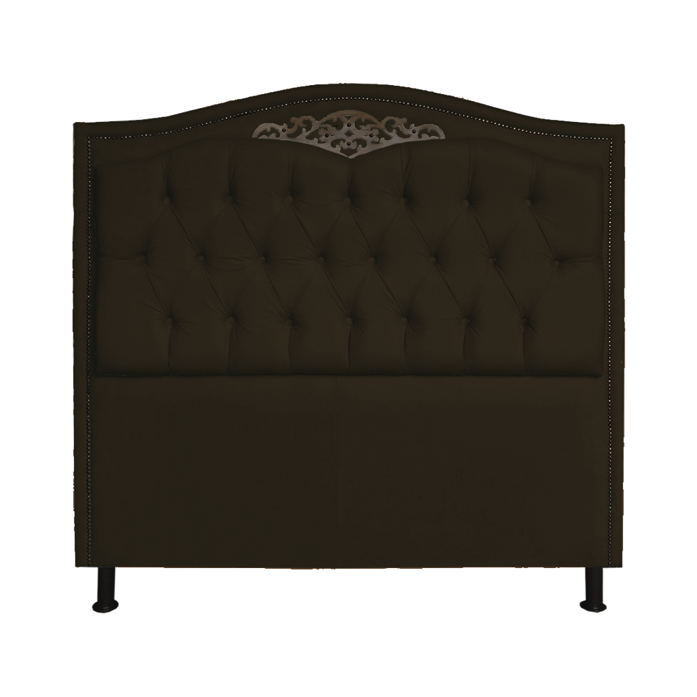 Cabeceira Casal 140cm Para Cama Box Greta Suede Marrom - DS Estofados