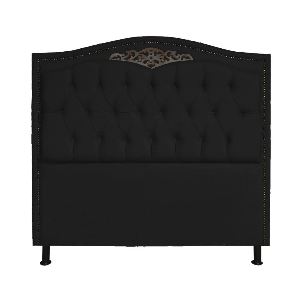 Cabeceira Casal 140cm Para Cama Box Greta Suede Preto - DS Estofados