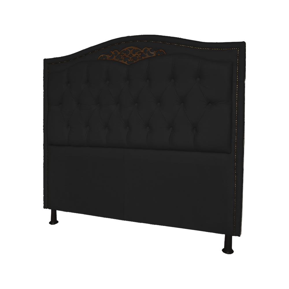 Cabeceira Casal 140cm Para Cama Box Greta Suede Preto - DS Estofados