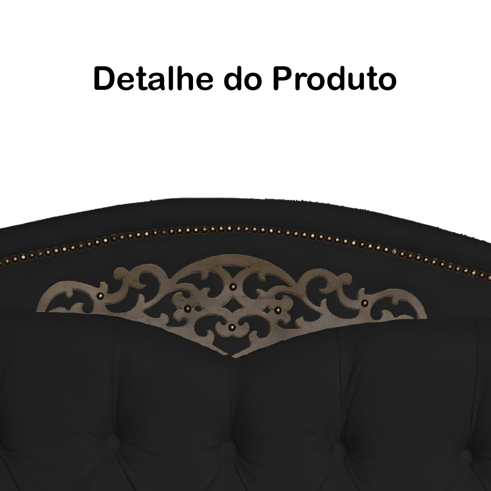 Cabeceira Casal 140cm Para Cama Box Greta Suede Preto - DS Estofados