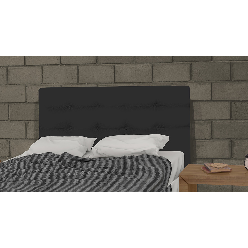 Cabeceira Casal 140cm Para Cama Box Luna Suede  Preto - DS Estofados