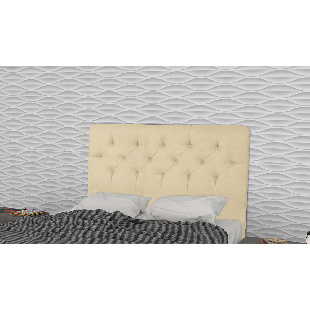 Cabeceira Casal 140cm Para Cama Box Ravena Napa Bege - DS Estofados