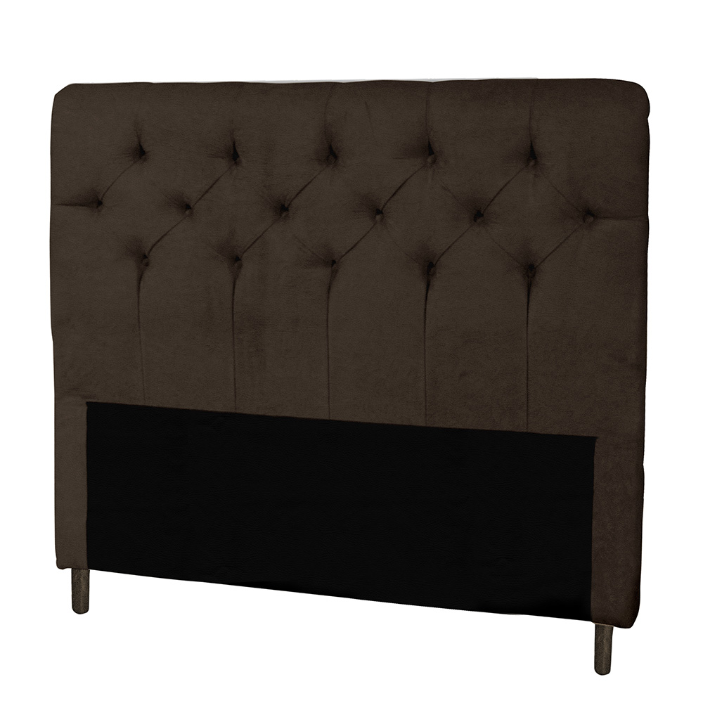 Cabeceira Casal 140cm Para Cama Box Ravena Napa Marrom - DS Estofados