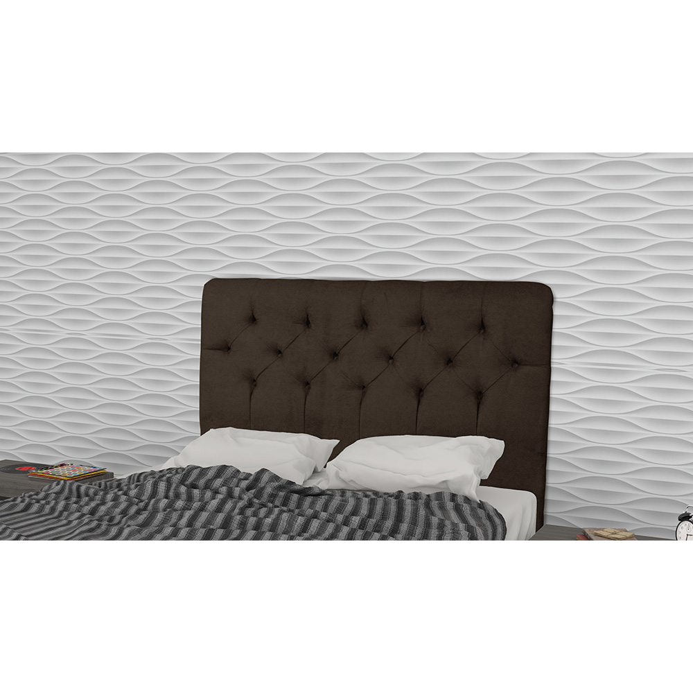 Cabeceira Casal 140cm Para Cama Box Ravena Napa Marrom - DS Estofados