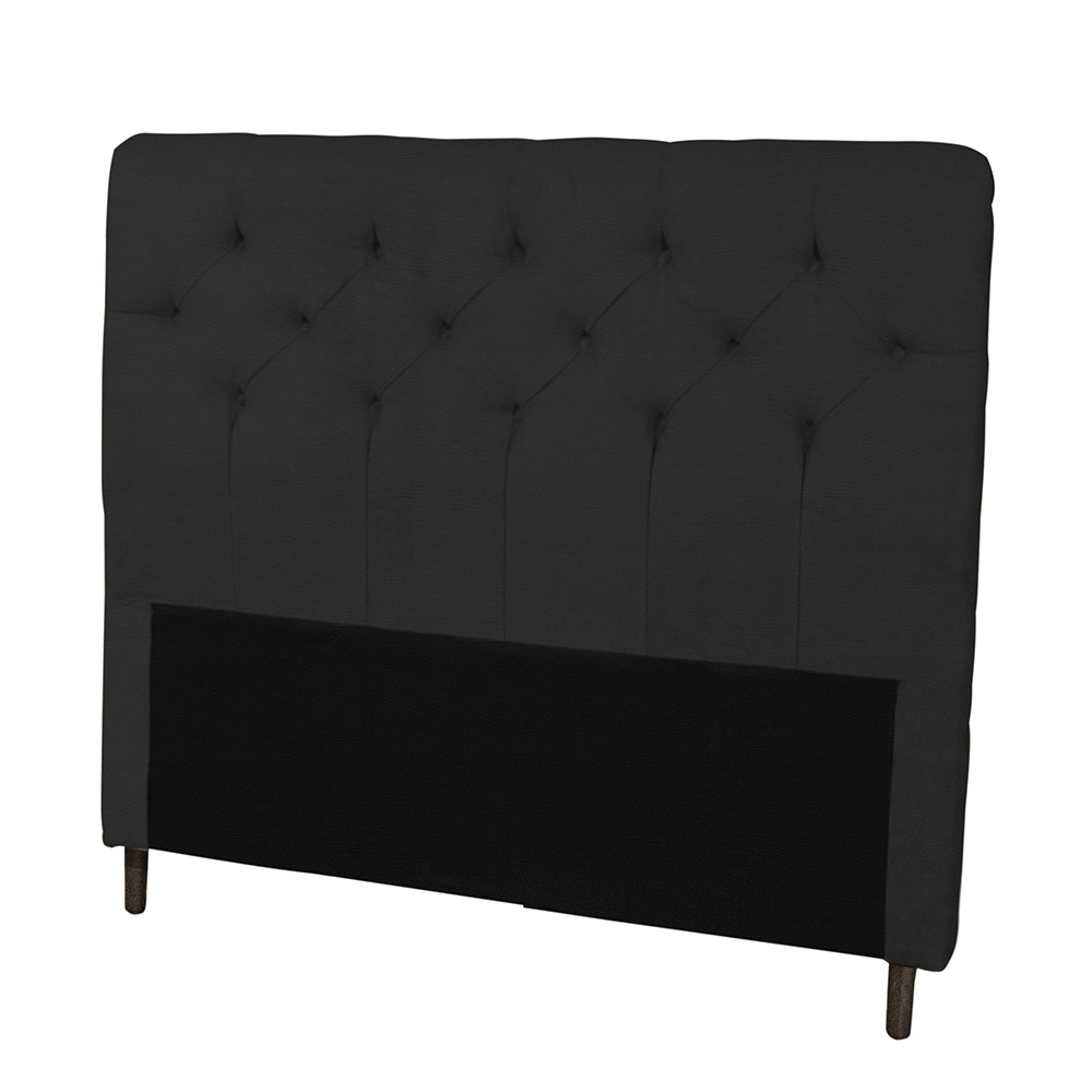 Cabeceira Casal 140cm Para Cama Box Ravena Napa Preto - DS Estofados