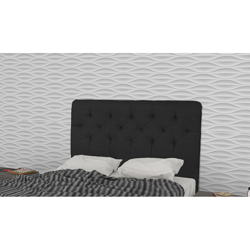 Cabeceira Casal 140cm Para Cama Box Ravena Napa Preto - DS Estofados