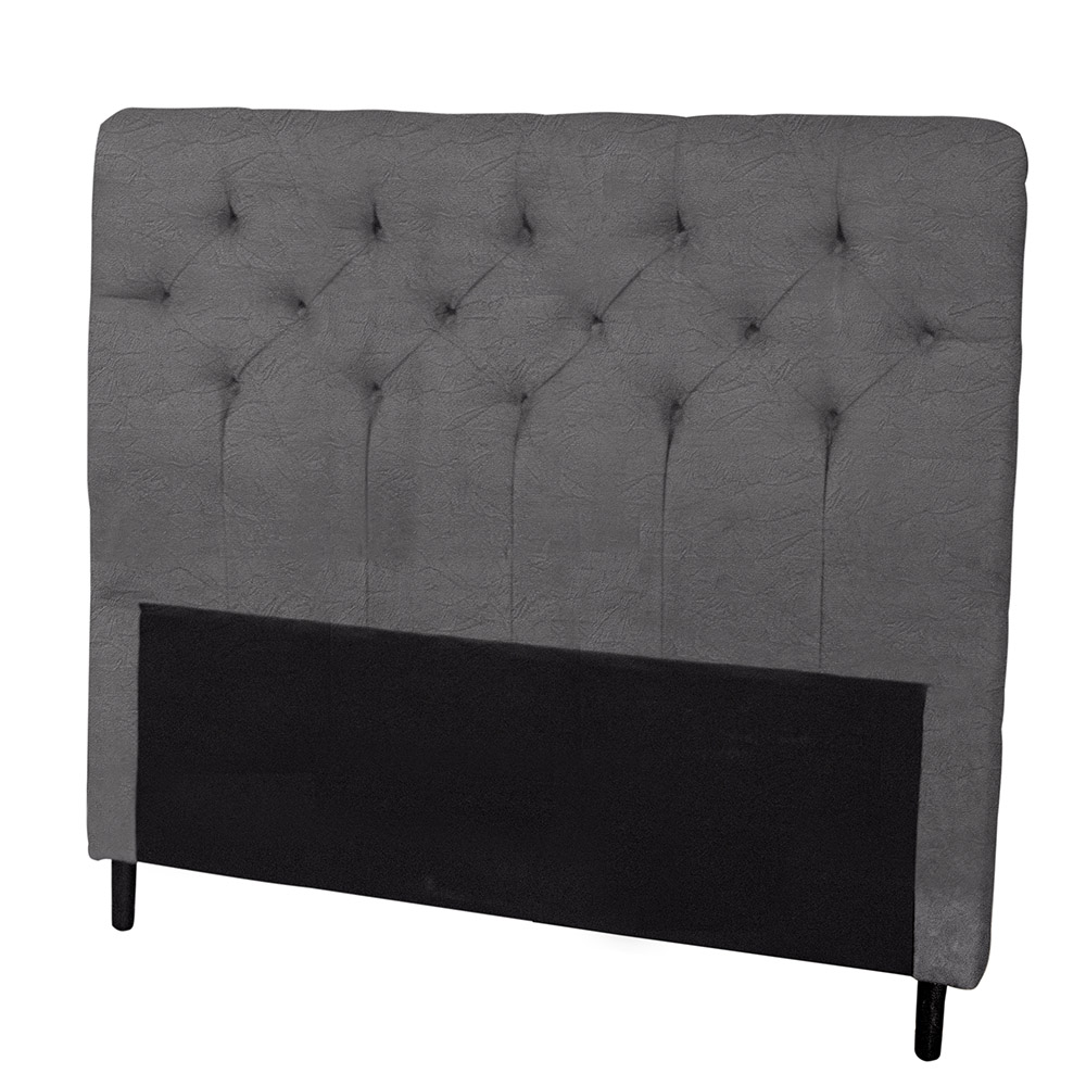 Cabeceira Casal 140cm Para Cama Box Ravena Suede Amassado Cinza - DS Estofados