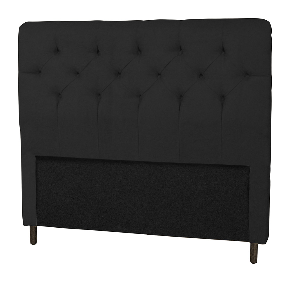 Cabeceira Casal 140cm Para Cama Box Ravena Suede Preto - DS Estofados