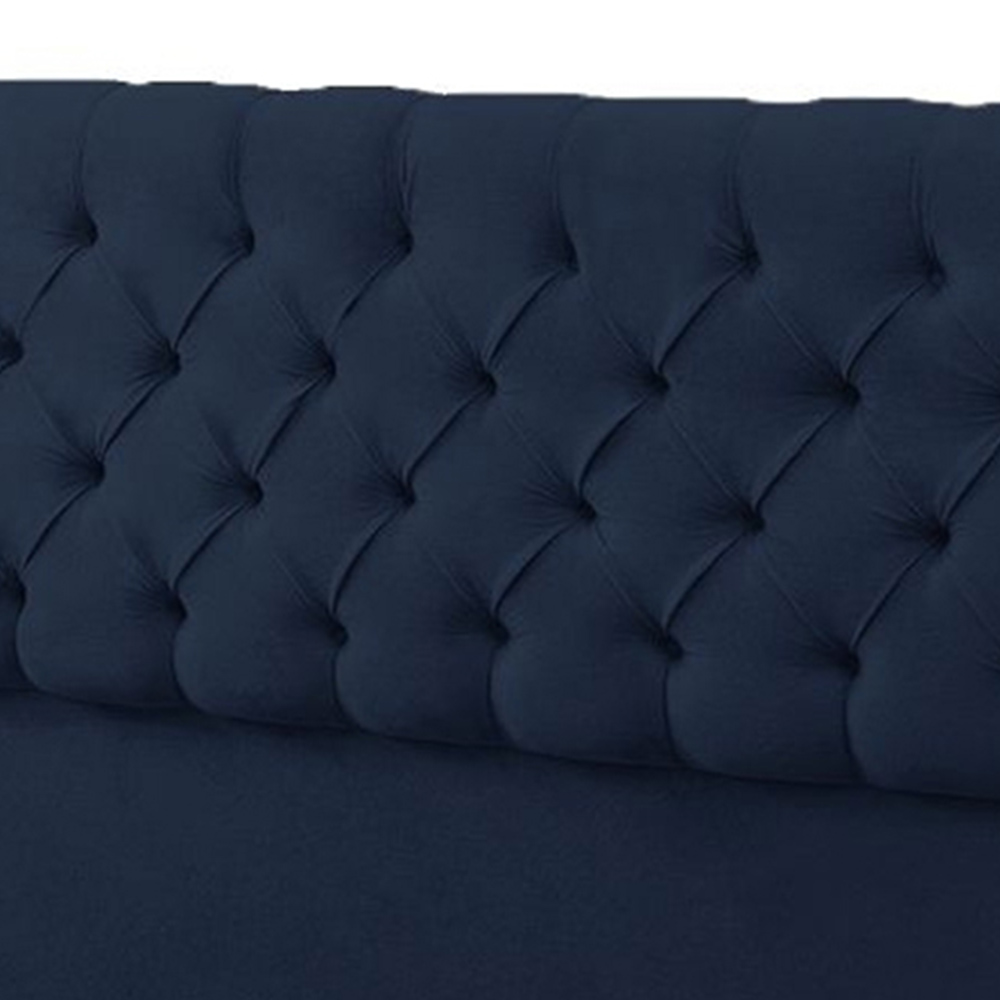 Cabeceira Casal 140cm Para Cama Box Sofia Suede Azul Marinho - DS Estofados