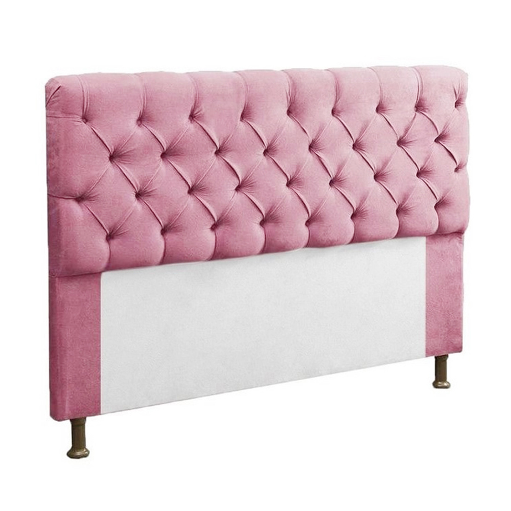 Cabeceira Casal 140cm Para Cama Box Sofia Suede Rosê - DS Estofados