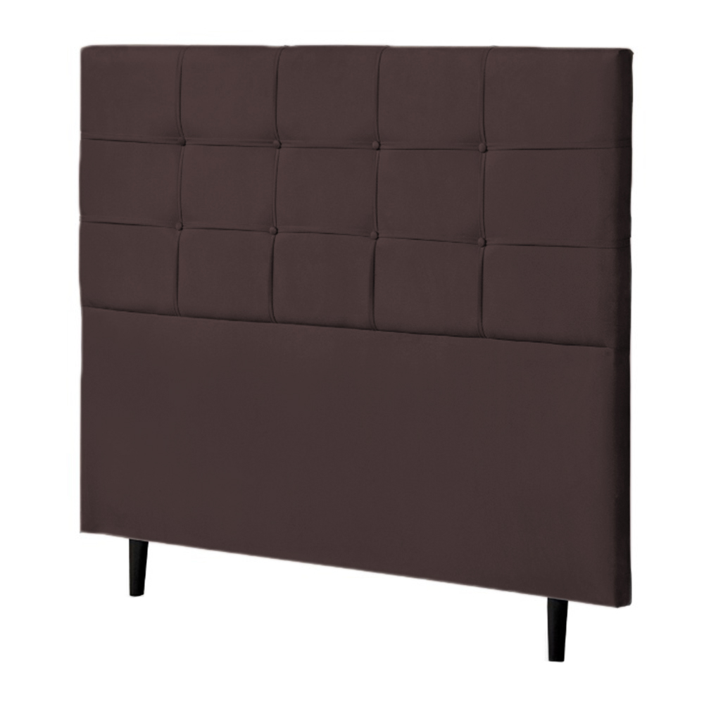 Cabeceira Casal Bari 140cm Para Cama Box Suede Marrom - DS Estofados