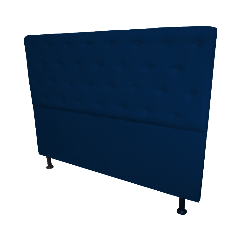 Cabeceira Casal Juliana 140cm Para Cama Box Suede Azul Marinho - DS Estofados