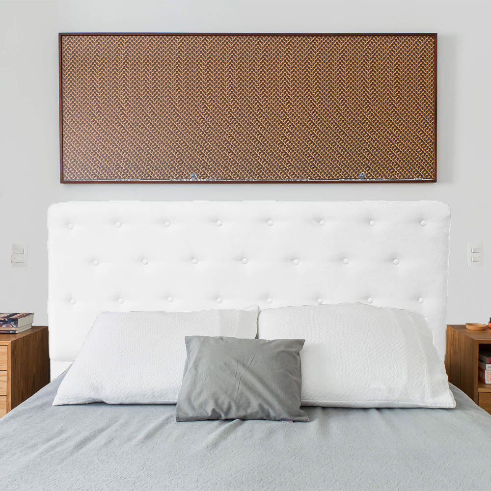 Cabeceira Casal Juliana 140cm Para Cama Box Suede Branco - DS Estofados