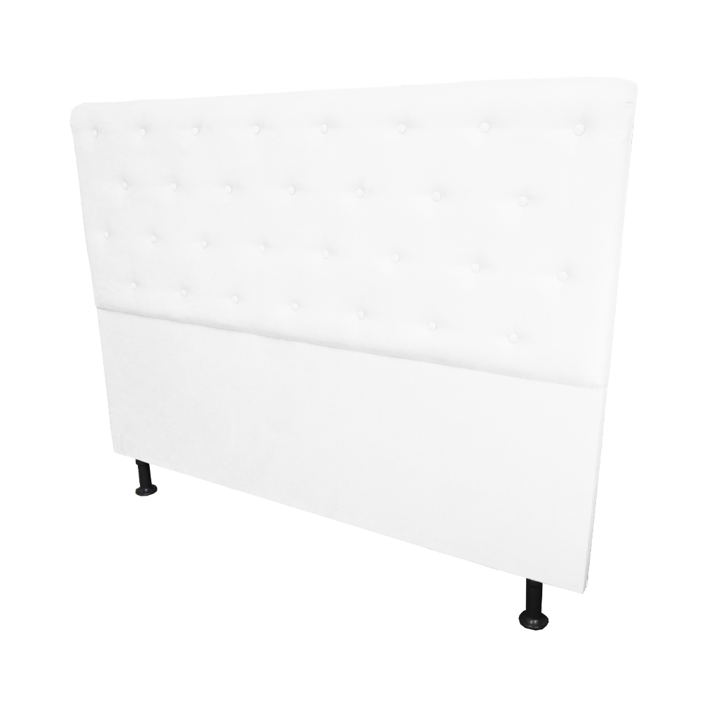 Cabeceira Casal Juliana 140cm Para Cama Box Suede Branco - DS Estofados