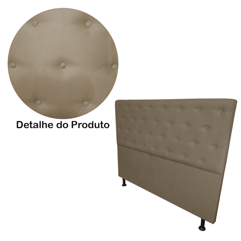 Cabeceira Casal Juliana 140cm Para Cama Box Suede Capuccino - DS Estofados