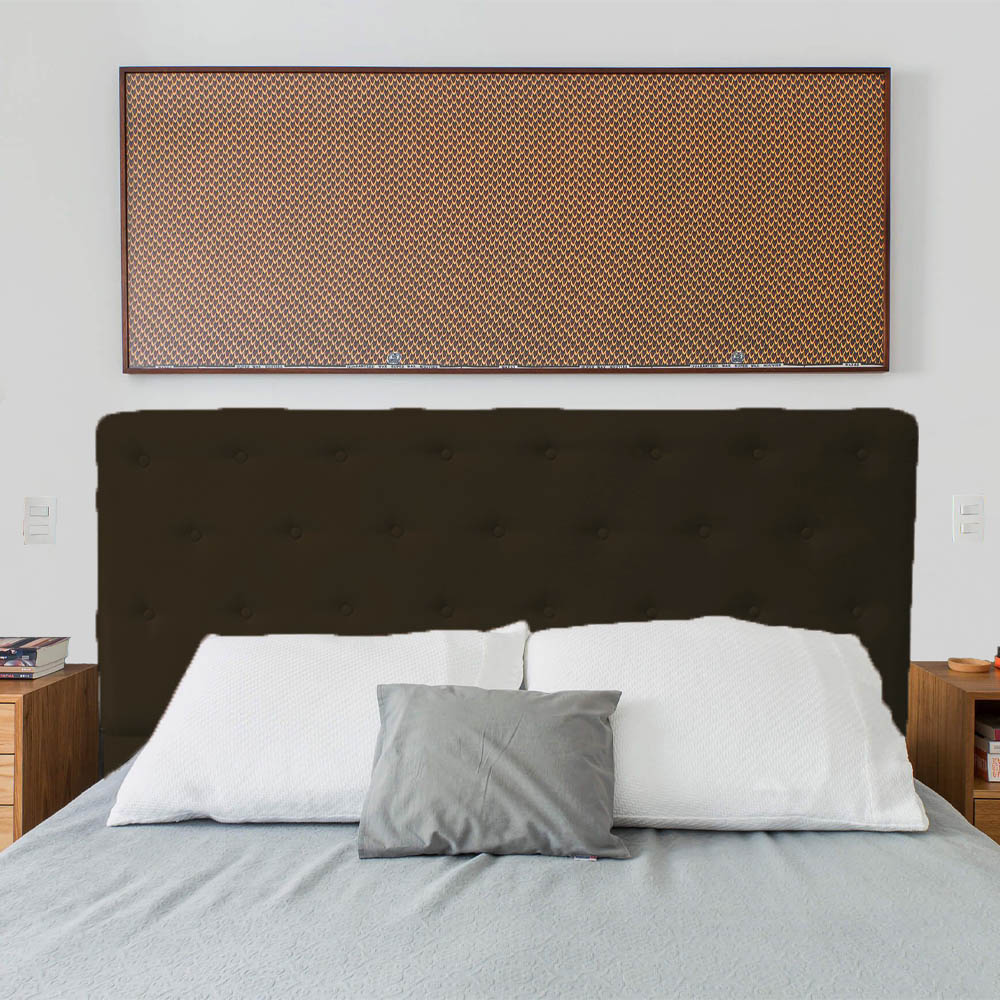 Cabeceira Casal Juliana 140cm Para Cama Box Suede Marrom - DS Estofados