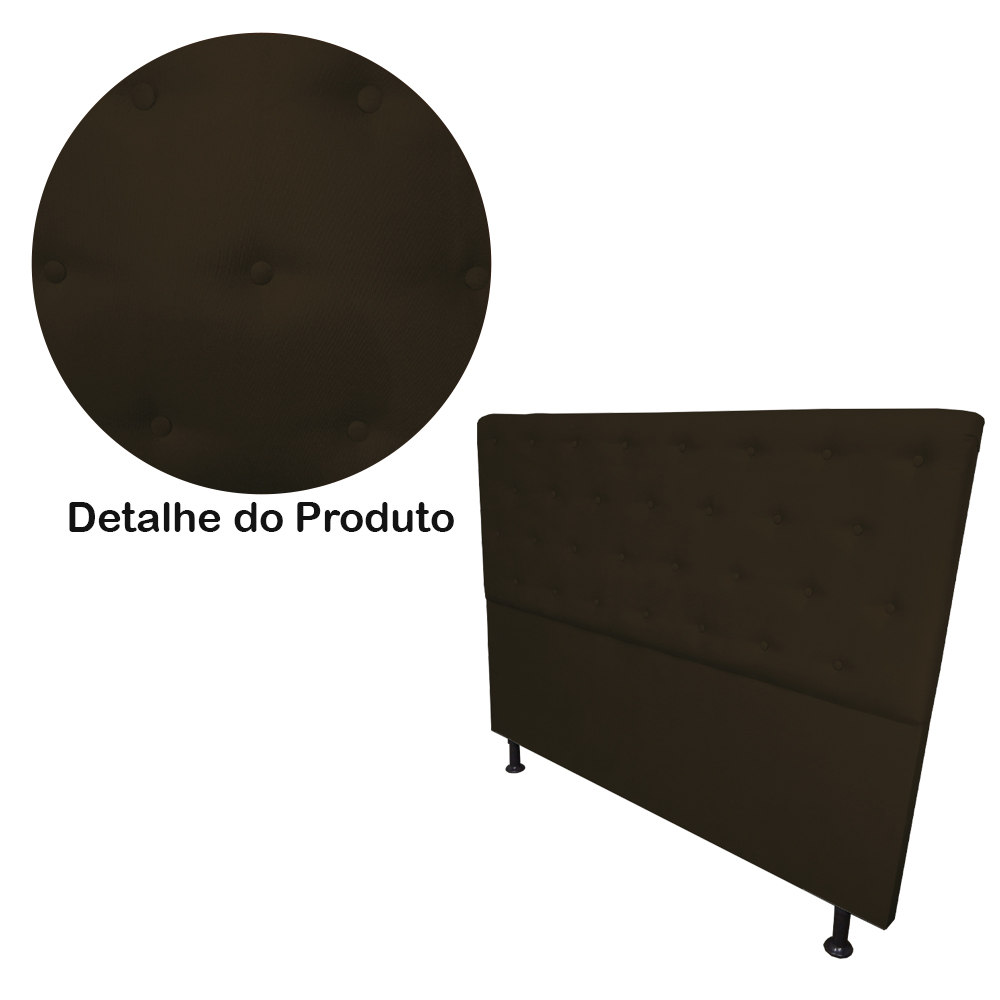 Cabeceira Casal Juliana 140cm Para Cama Box Suede Marrom - DS Estofados