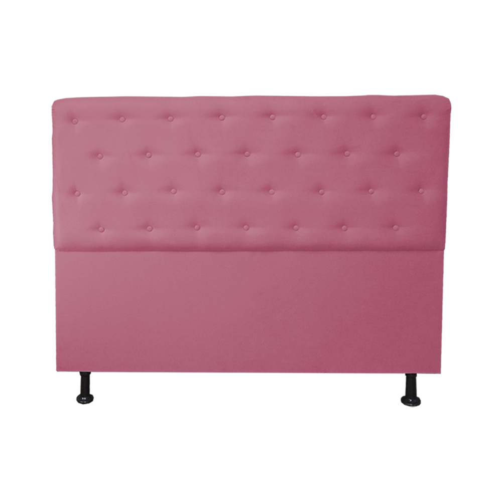 Cabeceira Casal Juliana 140cm Para Cama Box Suede Rosa - DS Estofados