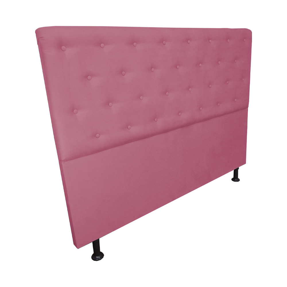 Cabeceira Casal Juliana 140cm Para Cama Box Suede Rosa - DS Estofados