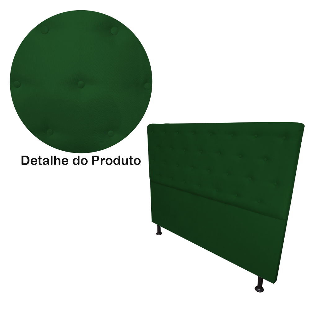 Cabeceira Casal Juliana 140cm Para Cama Box Suede Verde - DS Estofados