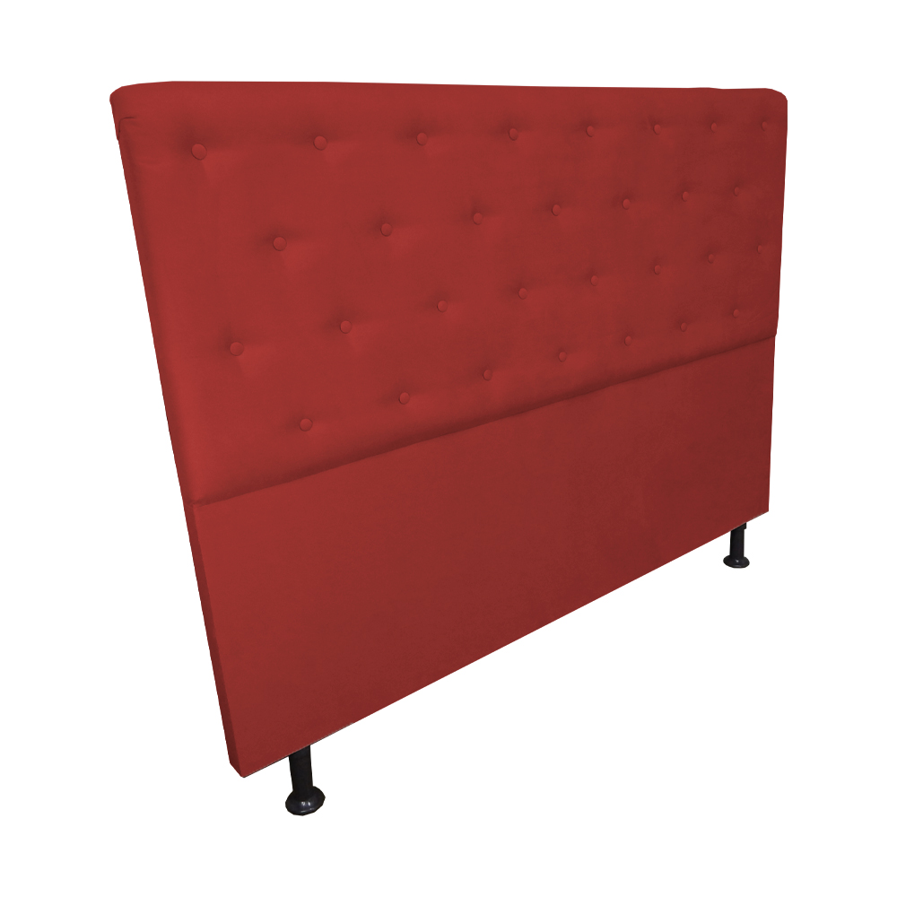 Cabeceira Casal Juliana 140cm Para Cama Box Suede Vermelho - DS Estofados