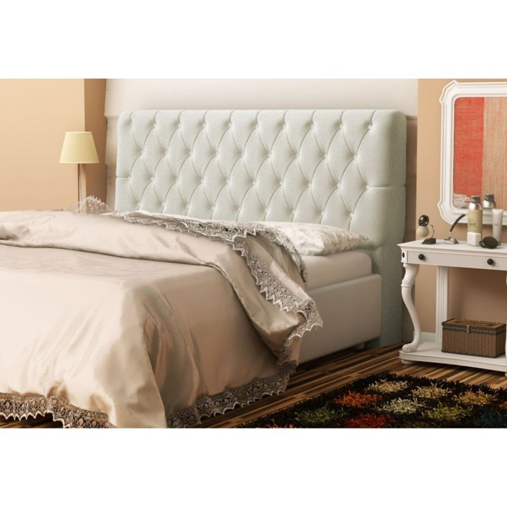 Cabeceira Casal Queen 160 Cm Para Cama Box Lady Napa Branco - DS Estofados