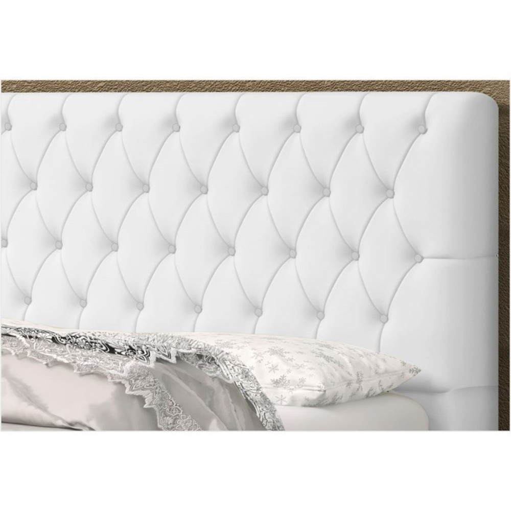 Cabeceira Casal Queen 160 Cm Para Cama Box Lady Napa Branco - DS Estofados