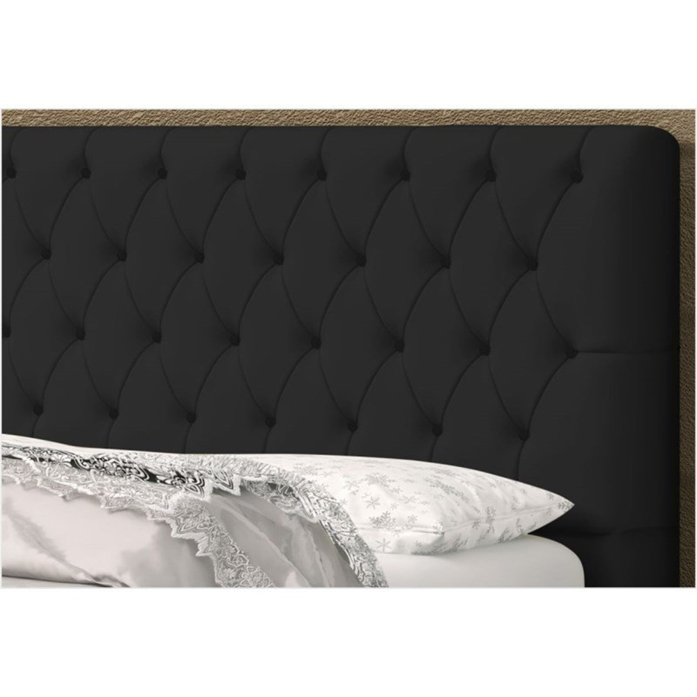 Cabeceira Casal Queen 160 Cm Para Cama Box Lady Suede Preto - DS Estofados