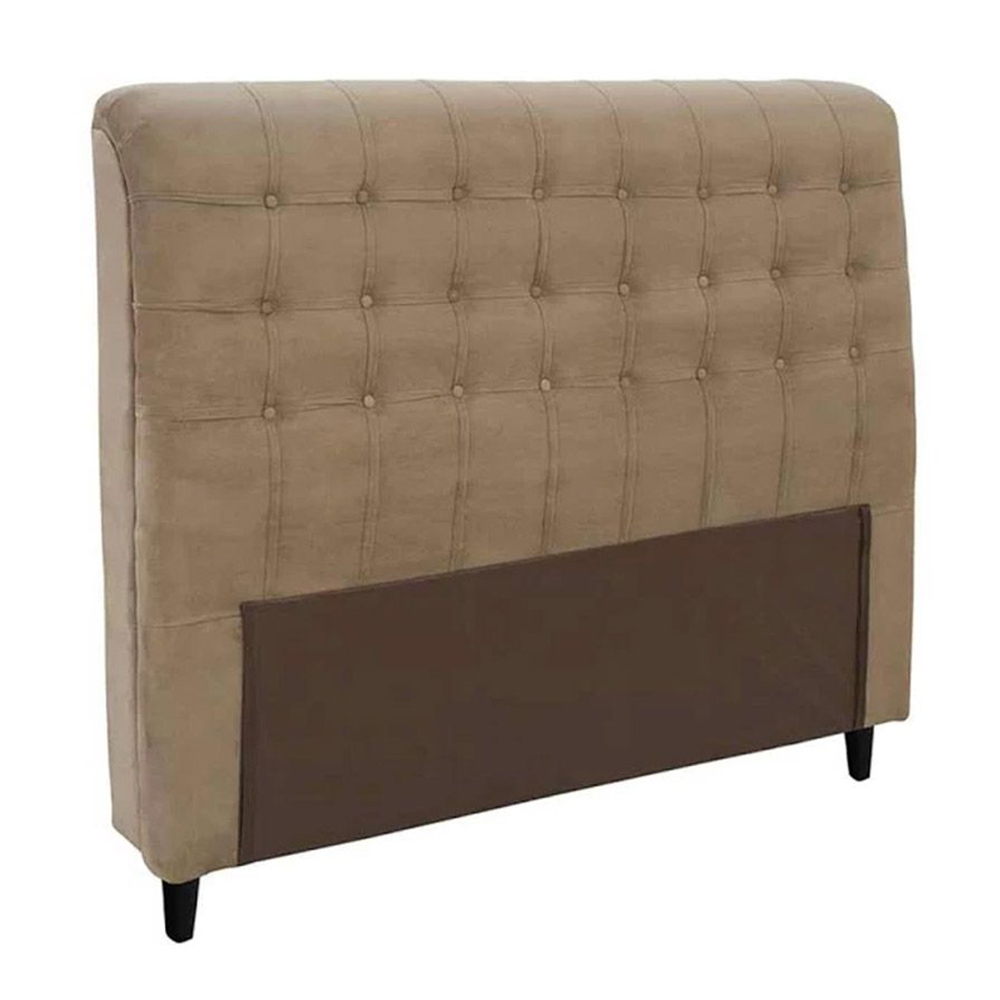 Cabeceira Casal Queen 160cm Ana Para Cama Box Suede Bege - DS Estofados