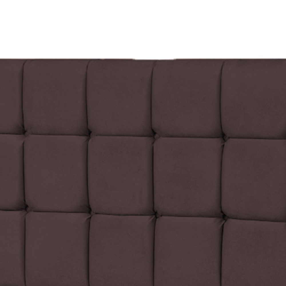 Cabeceira Casal Queen Parma 160cm Para Cama Box Suede Marrom - DS Estofados
