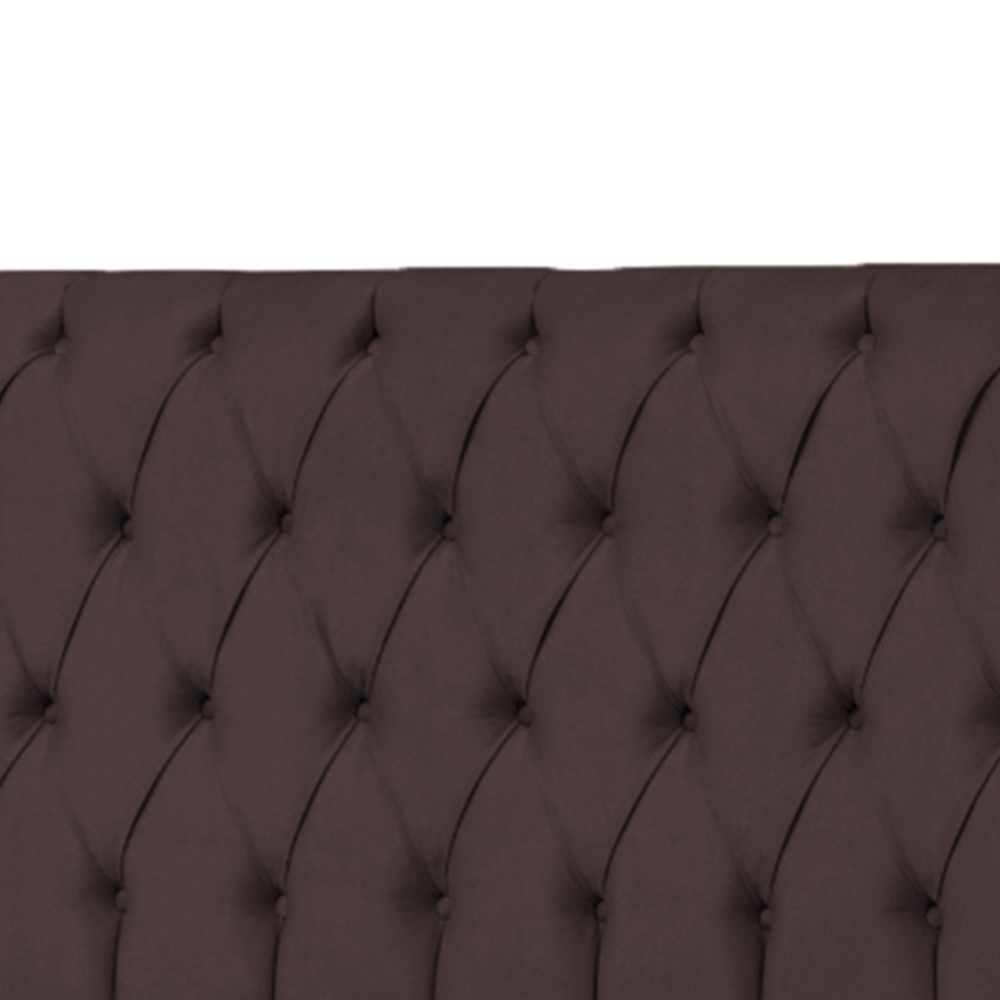 Cabeceira Casal Queen Veneza 160cm Para Cama Box Suede Marrom - DS Estofados