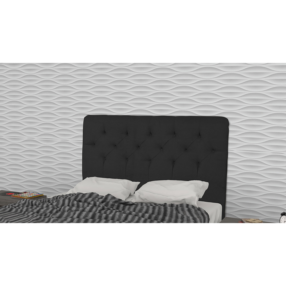 Cabeceira Casal Queen160cm Para Cama Box Ravena Napa Preto - DS Estofados