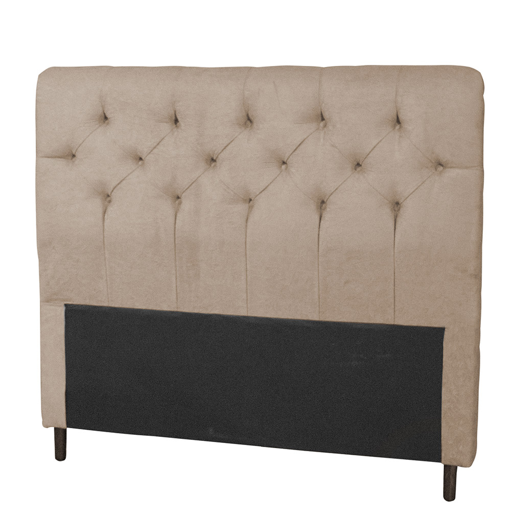 Cabeceira Casal Queen160cm Para Cama Box Ravena Suede  Bege - DS Estofados