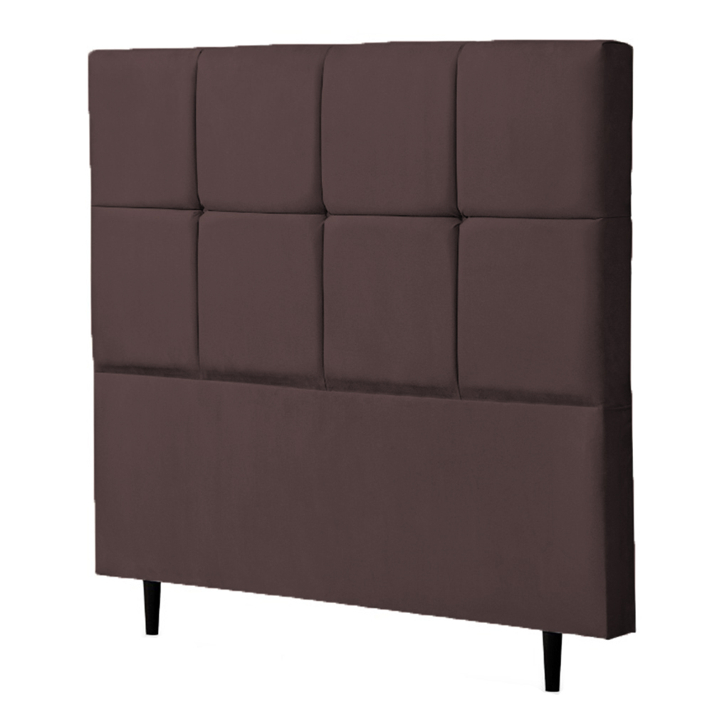 Cabeceira Casal Roma 140cm Para Cama Box Suede Marrom - DS Estofados