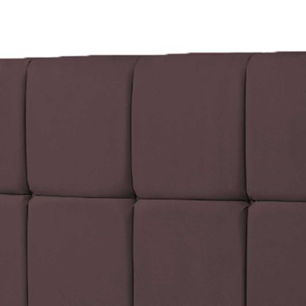 Cabeceira Casal Roma 140cm Para Cama Box Suede Marrom - DS Estofados