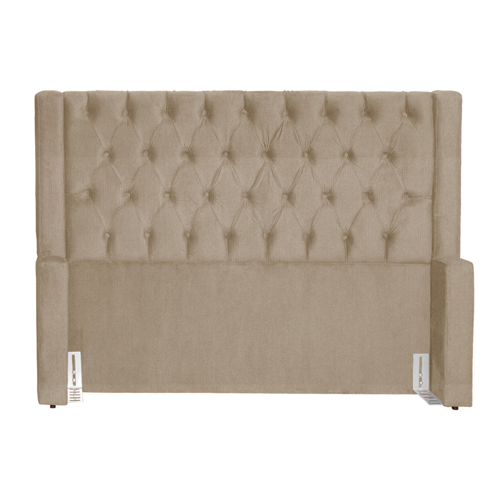 Cabeceira Estofada Para Cama Box Casal Emma Suede Cappuccino - DS Estofados