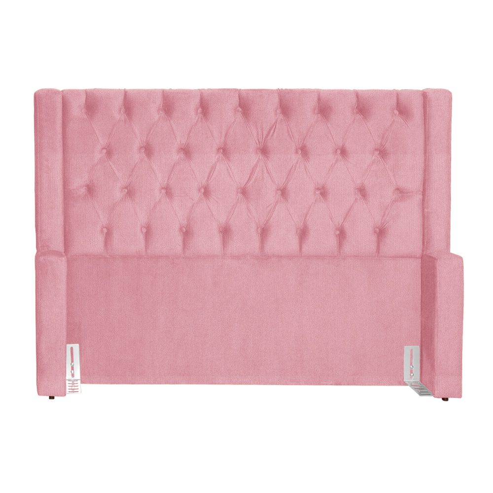 Cabeceira Estofada Para Cama Box Casal Emma Suede Rosa - DS Estofados