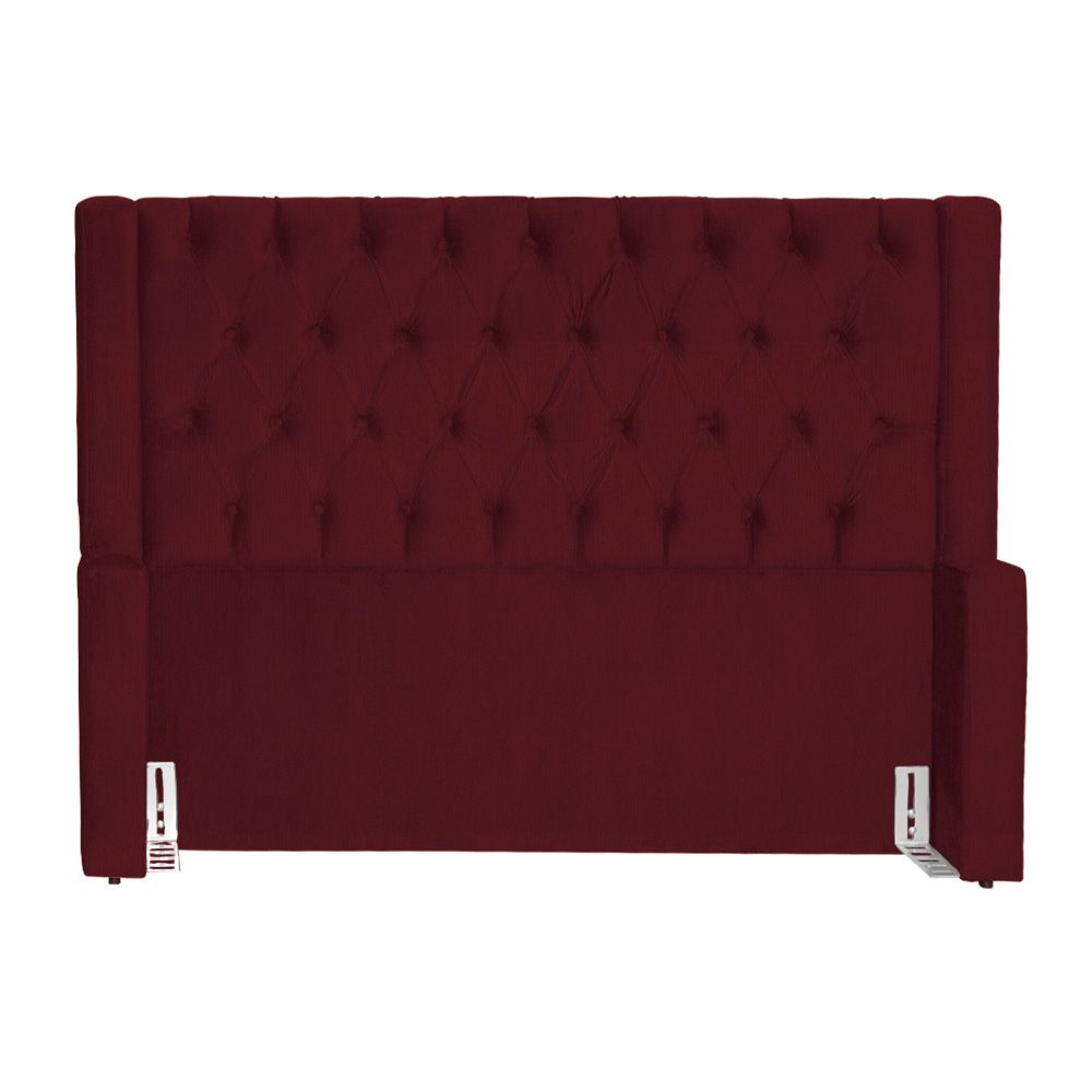 Cabeceira Estofada Para Cama Box Casal Queen Emma Suede Bordô - DS Estofados