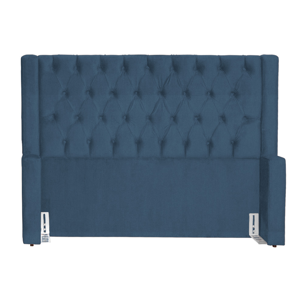 Cabeceira Estofada Para Cama Box Solteiro Emma Suede Azul Royal - DS Estofados