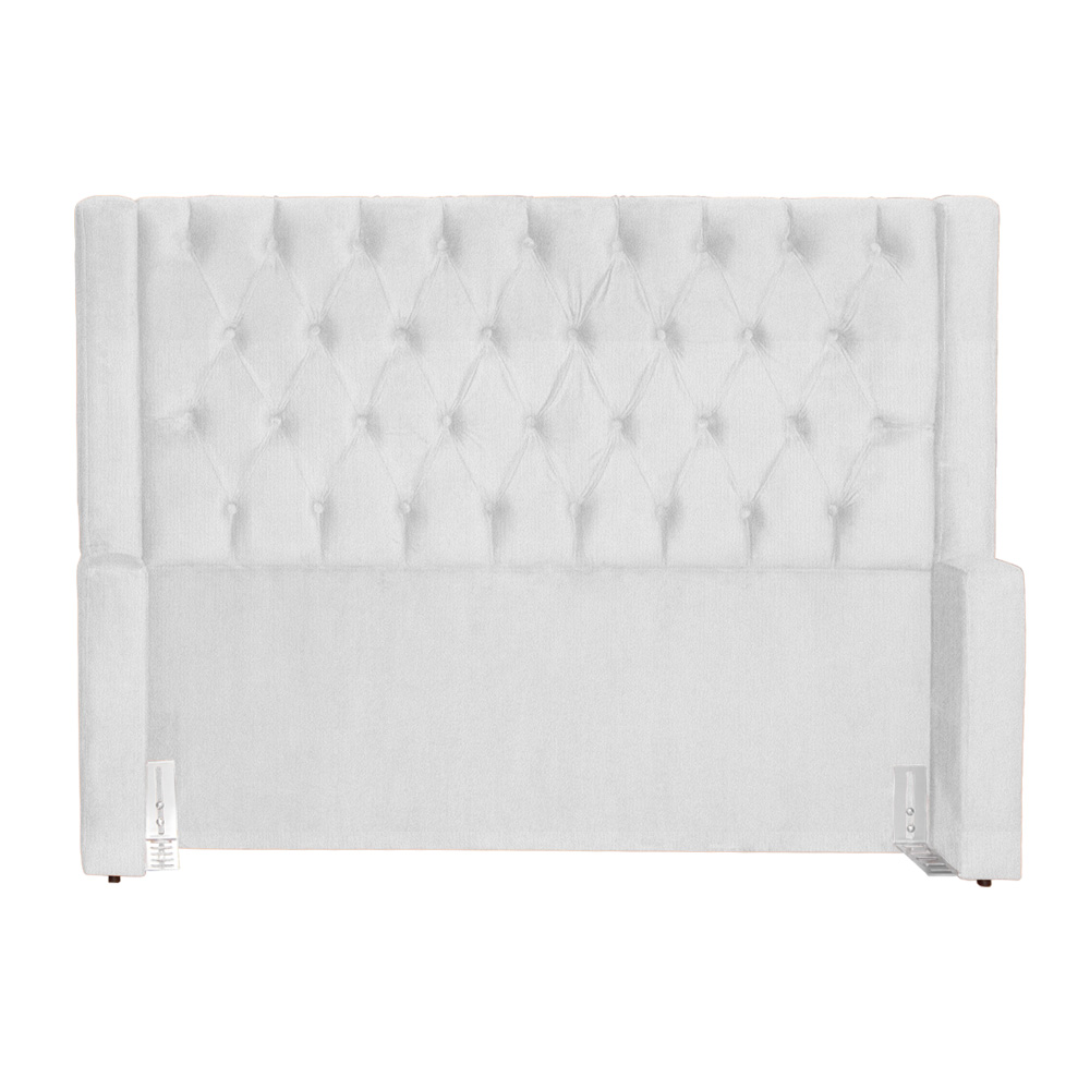 Cabeceira Estofada Para Cama Box Solteiro Emma Suede Branco - DS Estofados