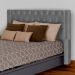 Cabeceira Estofada Para Cama Box Solteiro Emma Suede Cinza - DS Estofados