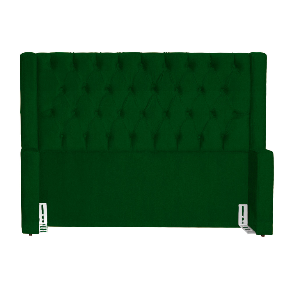 Cabeceira Estofada Para Cama Box Solteiro Emma Suede Verde - DS Estofados