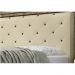 Cabeceira Giovana Cama Box Solteiro 90cm Botões Corino Bege - DS Estofados