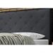 Cabeceira Giovana Cama Box Solteiro 90cm Botões Corino Preto - DS Estofados