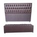 Cabeceira Mais Calçadeira Baú Casal Queen 160cm Para Cama Box Sofia Napa Marrom - DS Estofados