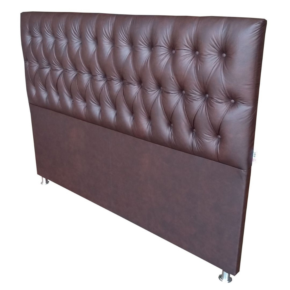 Cabeceira Mais Calçadeira Baú Casal Queen 160cm Para Cama Box Sofia Napa Marrom - DS Estofados